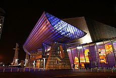 Lowry Theatre at night