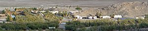 Zzyzx, showing Lake Tuendae (left) and the Desert Studies Center