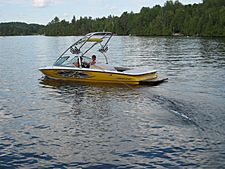 Wakeboarder in Joe Bay