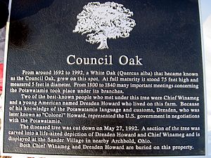 Council Oak plaque, Winameg, Ohio