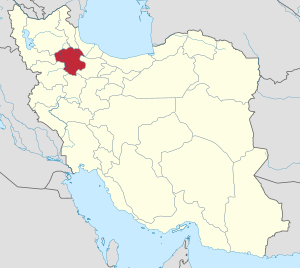 Location of Zanjan province in Iran