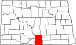 State map highlighting Emmons County