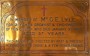 Memorial to George Edwin Lyle in Sherborne Abbey