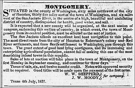 Montgomery, Texas Advertisement