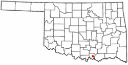 Location of Kingston, Oklahoma