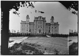 Photocopy of circa 1876 photograph (original stereo pair negative in the possession of Onondaga Historical Association) Mercer, Photographer DISTANT VIEW OF NORTH FRONT - HABS NY,34-SYRA,25B-8