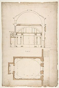 S. Andrea via Flaminia, plan; section