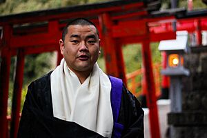 Shingon monk at the Shigisan Chosonshiji temple