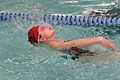 Swimmer doing the backstroke