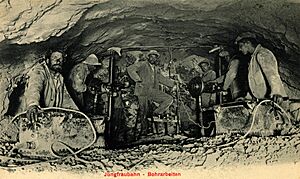 Jungfraubahn Bohrarbeiten um 1900 (01)