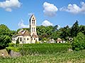 Luzarches (95), église St-Côme-St-Damien depuis le chemin de la Paroisse