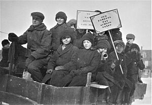 Manifestation d ecoliers dans les rues d Ottawa contre le Reglement 17, en fevrier 1916