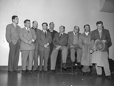 Nine of the Hollywood 10 charged with contempt of Congress 1947