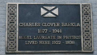 Plaque to C G Barkla, Hermitage of Braid