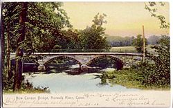 PostcardViewOfTheNewCanaanBridgeNorwalkRiverCT