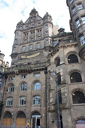Scotsman Buildings as seen from below