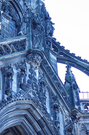 Statuary detail Scott Monument, Princes Street, Edinburgh