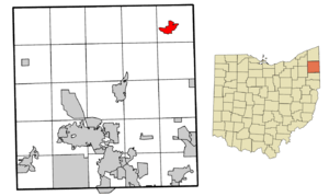 Location of Kinsman in Trumbull County within the state of Ohio