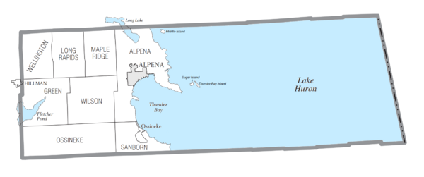 Alpena County, MI census map