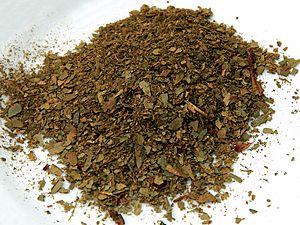 CSIRO ScienceImage 3655 Dried and Crushed Mountain Pepper Leaves Tasmannia lanceolata