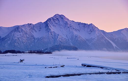 Cold winter evening in Palmer