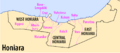 Honiara wards - crop of Map Administrative Divisions of Guadalcanal (Solomon Islands)