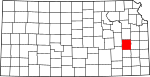 State map highlighting Coffey County