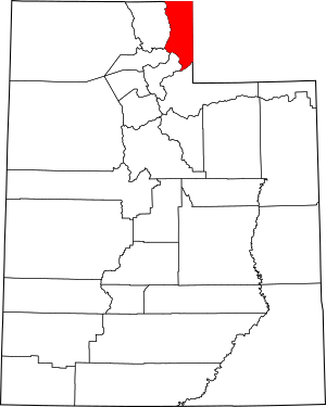 Map of Utah highlighting Rich County