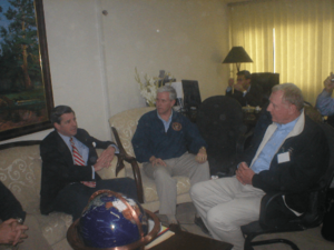 Pence and Burton with Ambassador Bremer