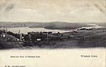 PostcardWinstedCTHighlandLakeBirdsEyeViewCirca1901To1907