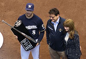 Ryan Braun Accepts Silver Slugger April 2012