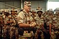 Schwarzkopf speaks with troops 1992