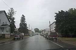 Looking east at downtown Valders