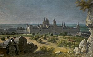 Vista del Monasterio de El Escorial, por Michel-Ange Houasse