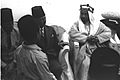 A SCHOOL BOY GREETING EMIR ABDULLAH OF TRANSJORDAN DURING HIS VISIT TO JAFFA. אמיר ( מלך ) עבדלה מירדן בביקורו ביפו. בצילום נער מבית ספר ביפו מברך את 