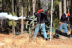 Canon fire at the Battle of Forks Road