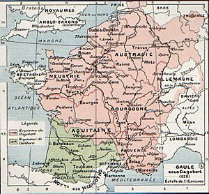 Frankish kingdoms in 628