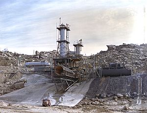 Rocketdyne's test stand for testing the J-2 engine in Santa Susana Mountains 6417049