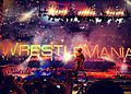 The Rock celebrating Wrestlemania 28