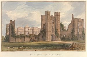 West view of the Ruins of Cowdray House, Sussex, by John Buckler