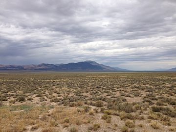 2014-08-11 13 30 55 View of Diamond Peak from U.S. Route 50 about 8.1 miles east of the Eureka County line in White Pine County, Nevada.JPG