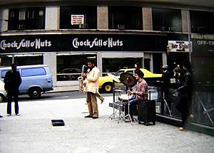 Arthur Rhames on sax busking