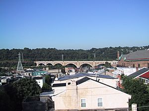 Manayunk skyline in the Roxborough-Manayunk district in Northwest Philadelphia