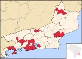 Mapa dos Campi da UFRJ no Rio de Janeiro