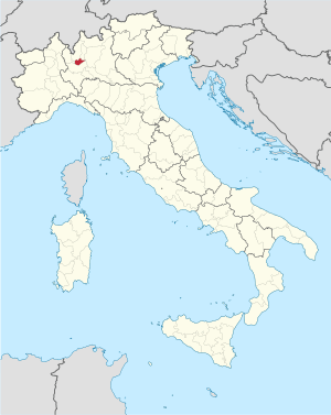 Map highlighting the location of the province of Monza and Brianza in Italy