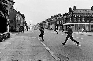 British Soldier in Lenadoon Avenue