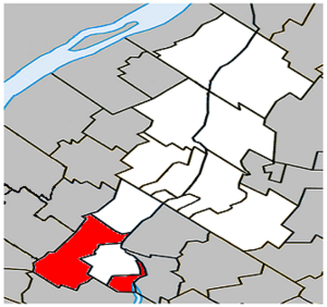 Location within La Vallée-du-Richelieu RCM.