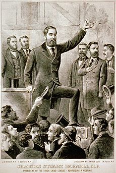 Charles Stewart Parnell at meeting