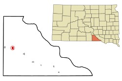 Location in Gregory County and the state of South Dakota