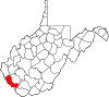 State map highlighting Mingo County